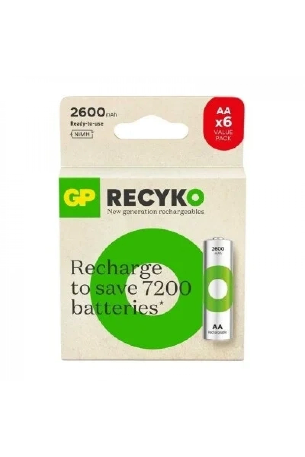 GP ReCyko+ 6lı 2600mAh AA Şarj Edilebilir Pil