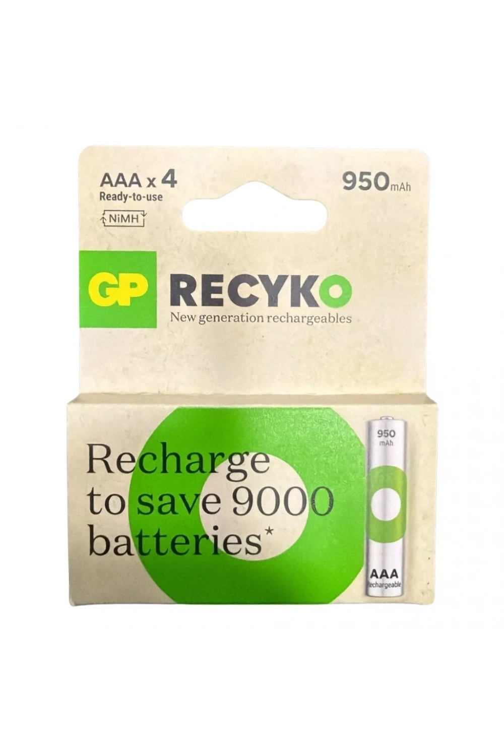 GP ReCyko 950 mAh AAA Şarj Edilebilir İnce Kalem Pil 4lü Paket