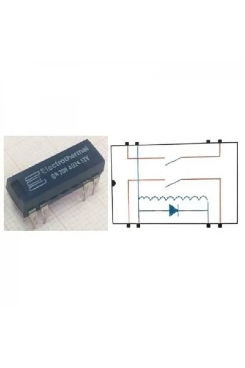 GR208-AD24-12V Reed Röle Çift Kontak N/O 12VDC 0.5A