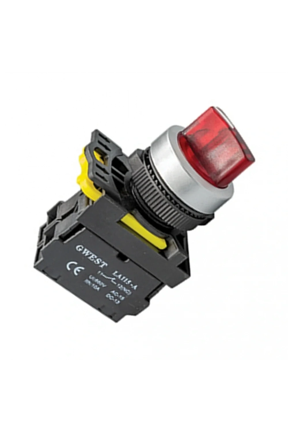 Gwest A5-02XSD 22mm 1-0-2 Kırmızı Led Işıklı Kalıcı Mandal Buton 220V 2NC