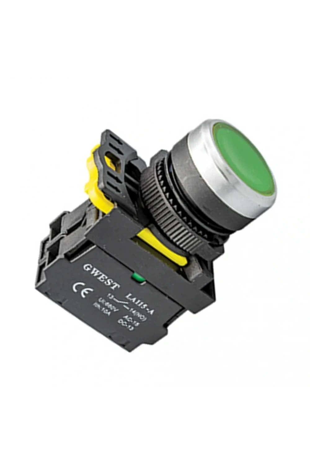 Gwest A5-10D-110 22mm Yeşil Led Işıklı Yaylı Start Buton 110V 1NO