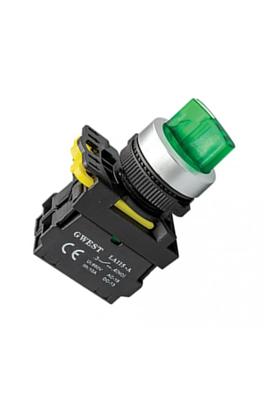 Gwest A5-10XD-24 22mm 0-1 Yeşil Led Işıklı Kalıcı Mandal Buton 24V 1NO