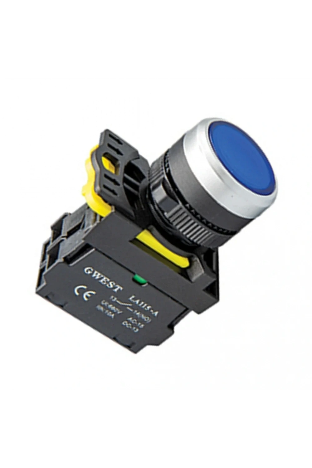Gwest A5-21D-110 22mm Mavi Led Işıklı Yaylı Start Buton 110V 1NO