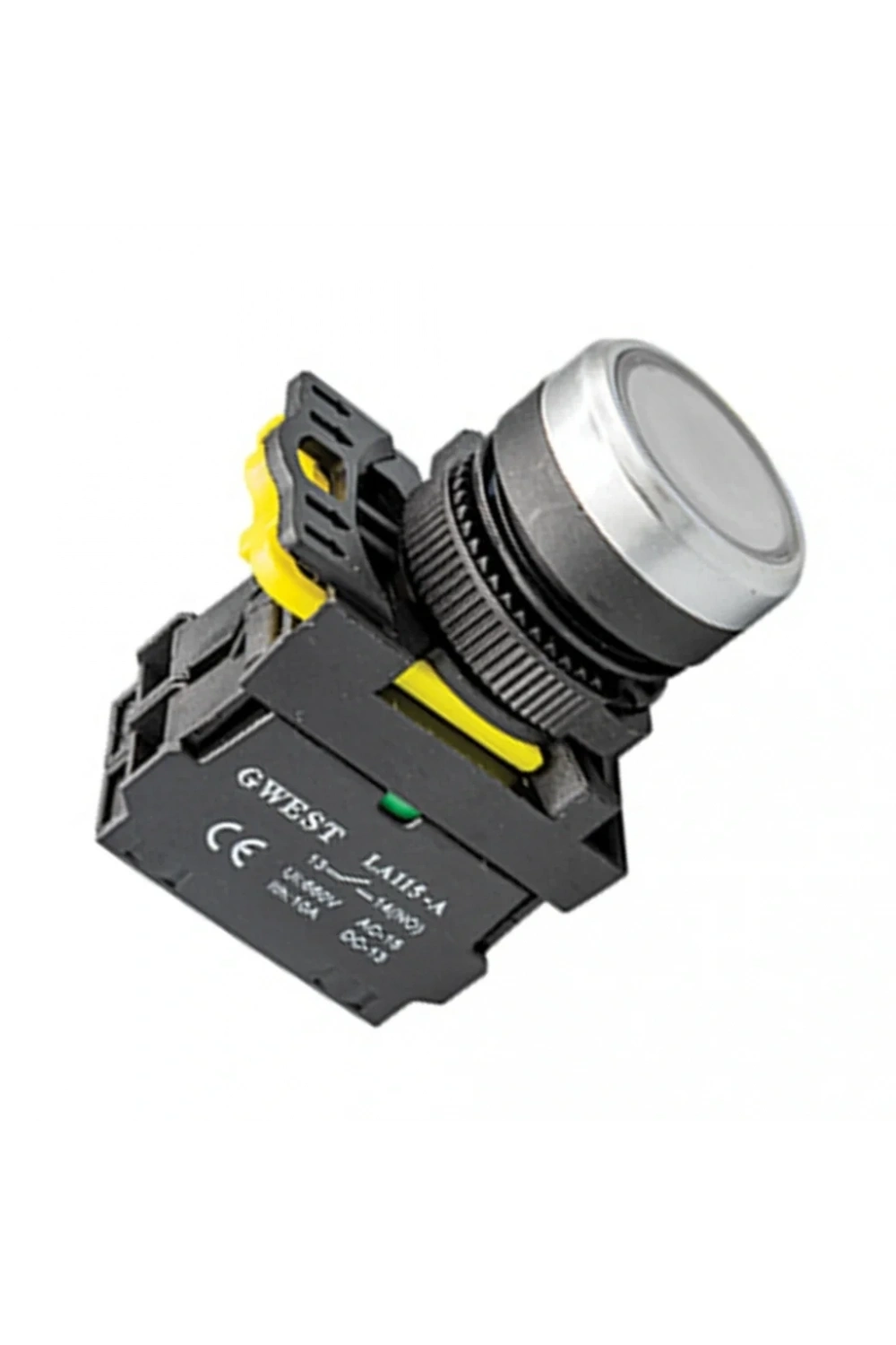 Gwest A5-31D 22mm Beyaz Led Işıklı Yaylı Start Buton 220V 1NO
