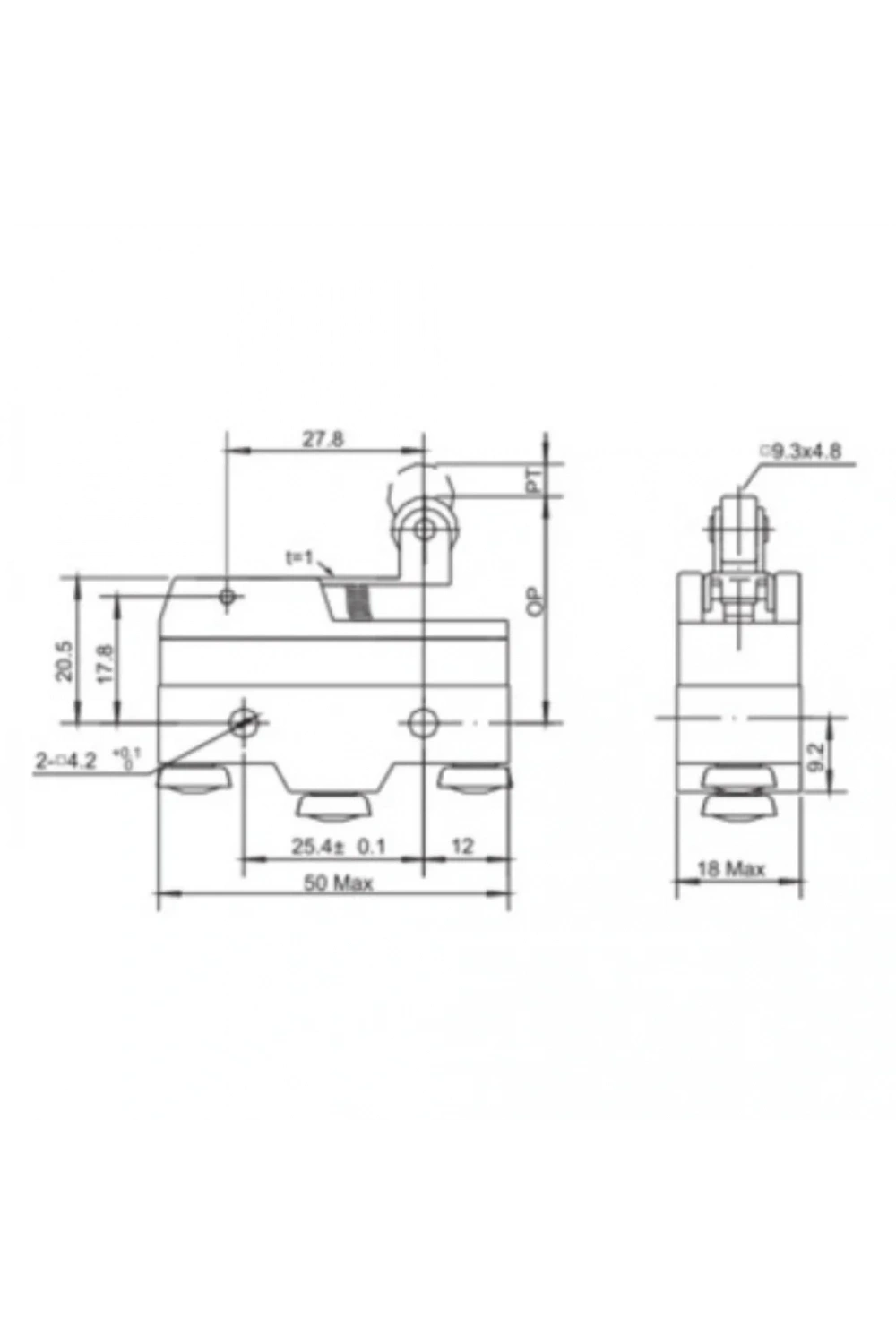 Gwest AZ-15GW22-B Kısa Metal Makaralı Mikro Switch 15A 1NO + 1NC