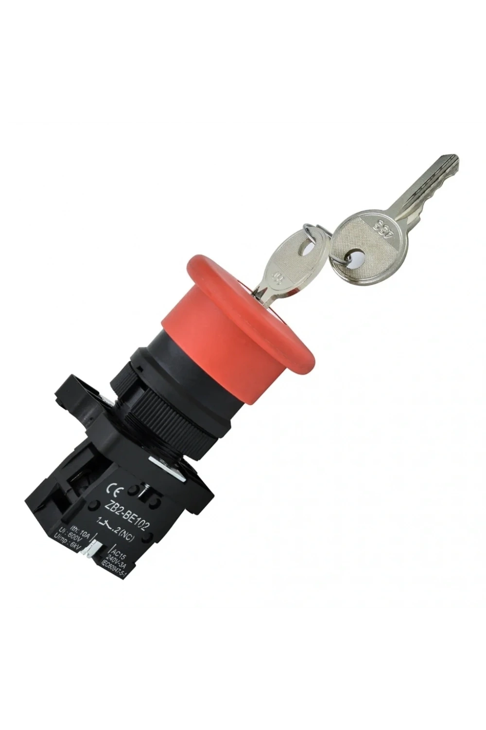 Gwest BZ-01ZA 22mm Kalıcı Acil Stop Anahtarlı Mantar Buton 1NC