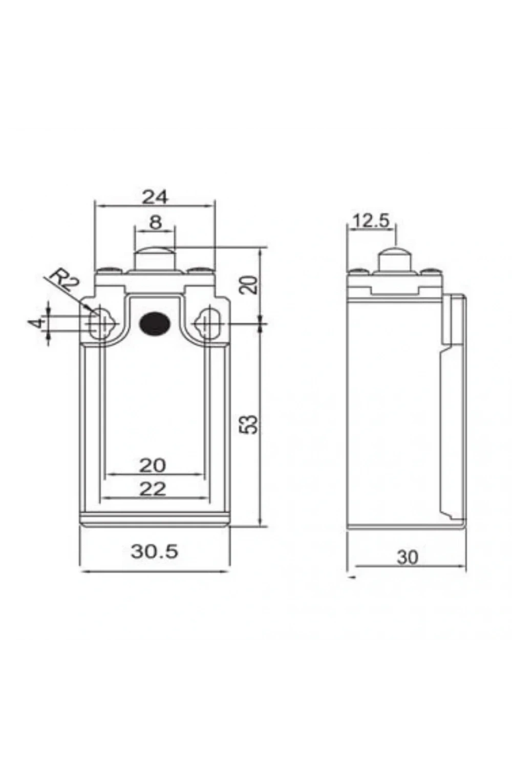 Gwest GLS-101 Kısa Dikey Metal Pim Limit Switch 1NO + 1NC
