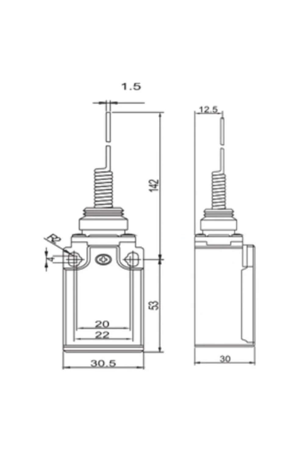 Gwest GLS-161 Çok Yönlü Spiral Tel Uçlu Limit Switch
