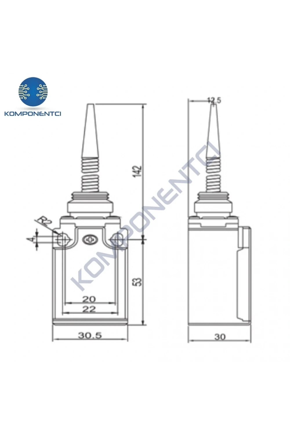 Gwest GLS-171 Çok Yönlü Spiral Plastik Uçlu Limit Switch