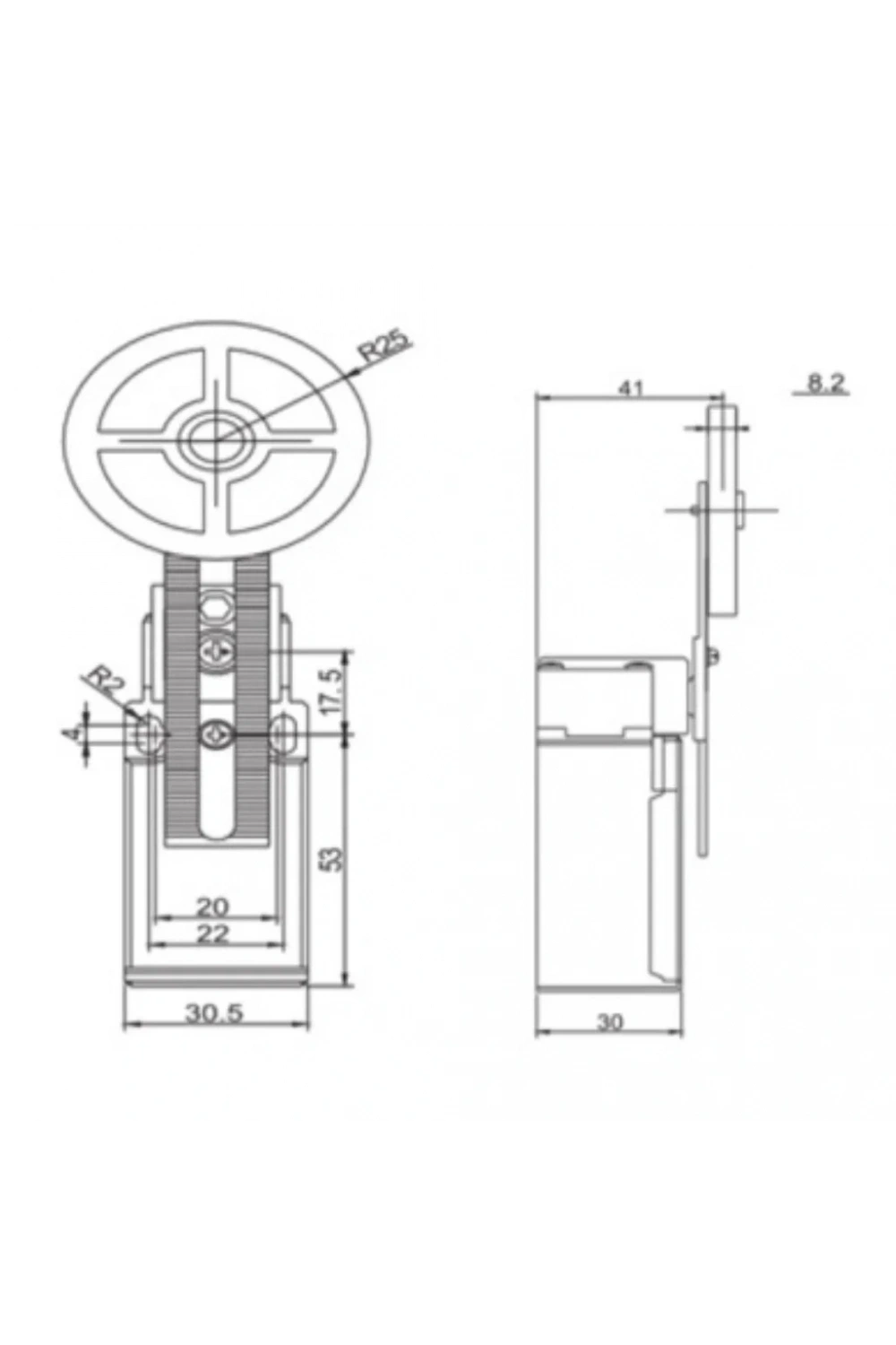 Gwest GLS-191R Ayarlanabilir Kauçuk Makaralı Resetli Limit Switch