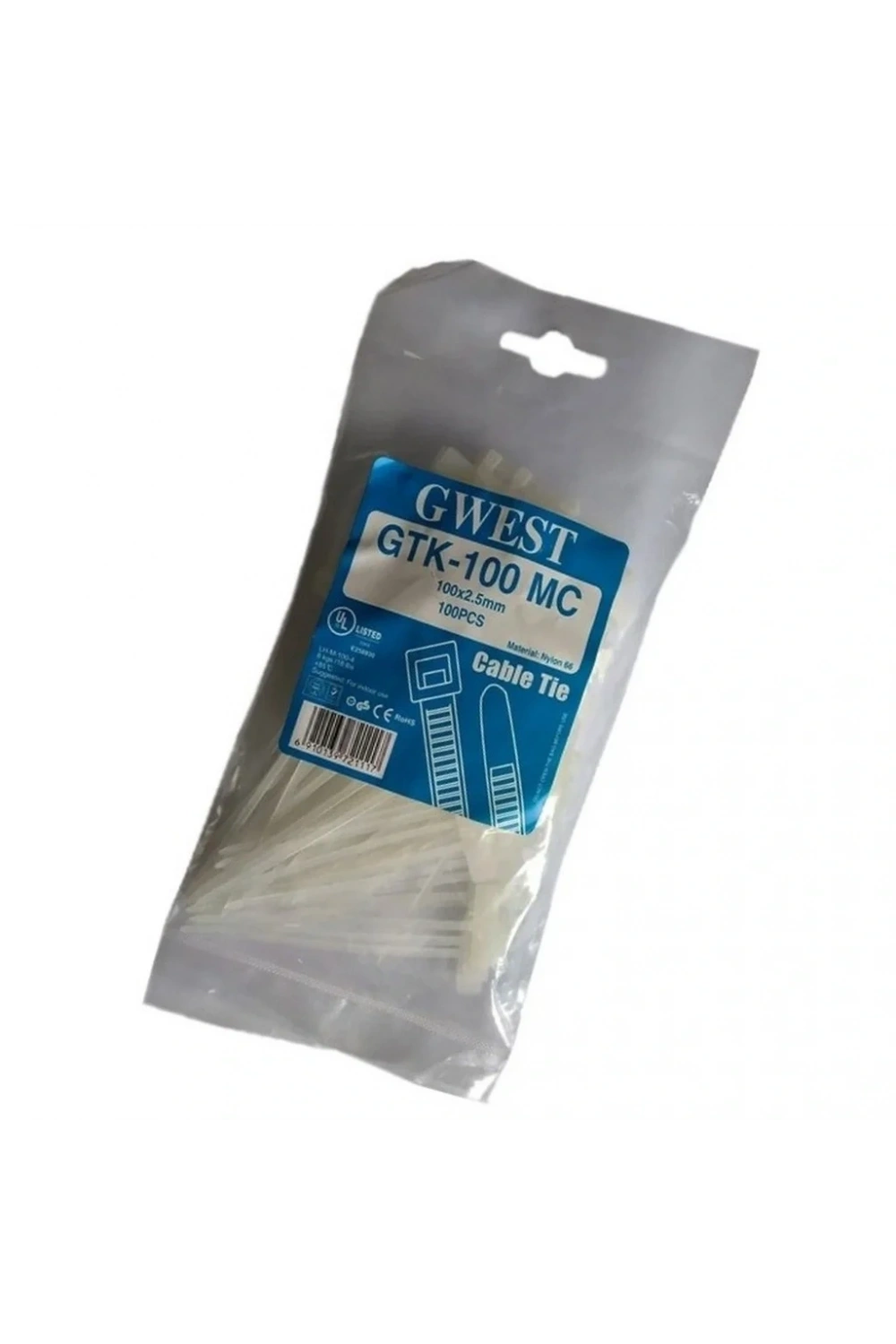 Gwest GTK-100MC 100x2.5mm Etiketli Kablo Bağı 100 Adet