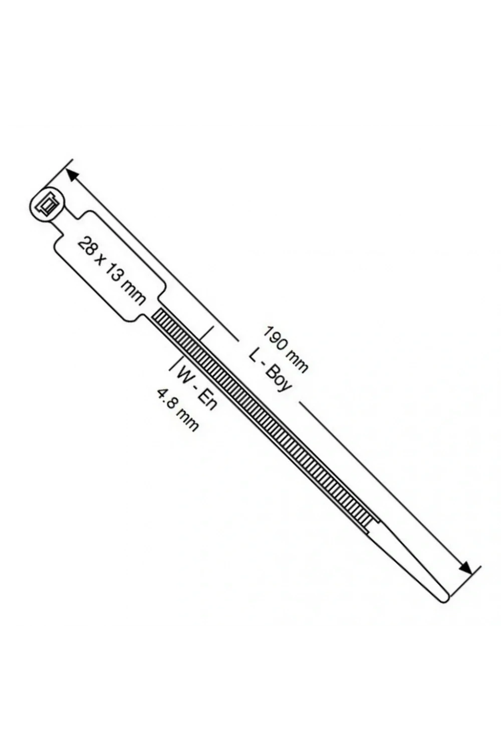 Gwest GTK-190STC 190x4.8mm Etiketli Kablo Bağı 100 Adet