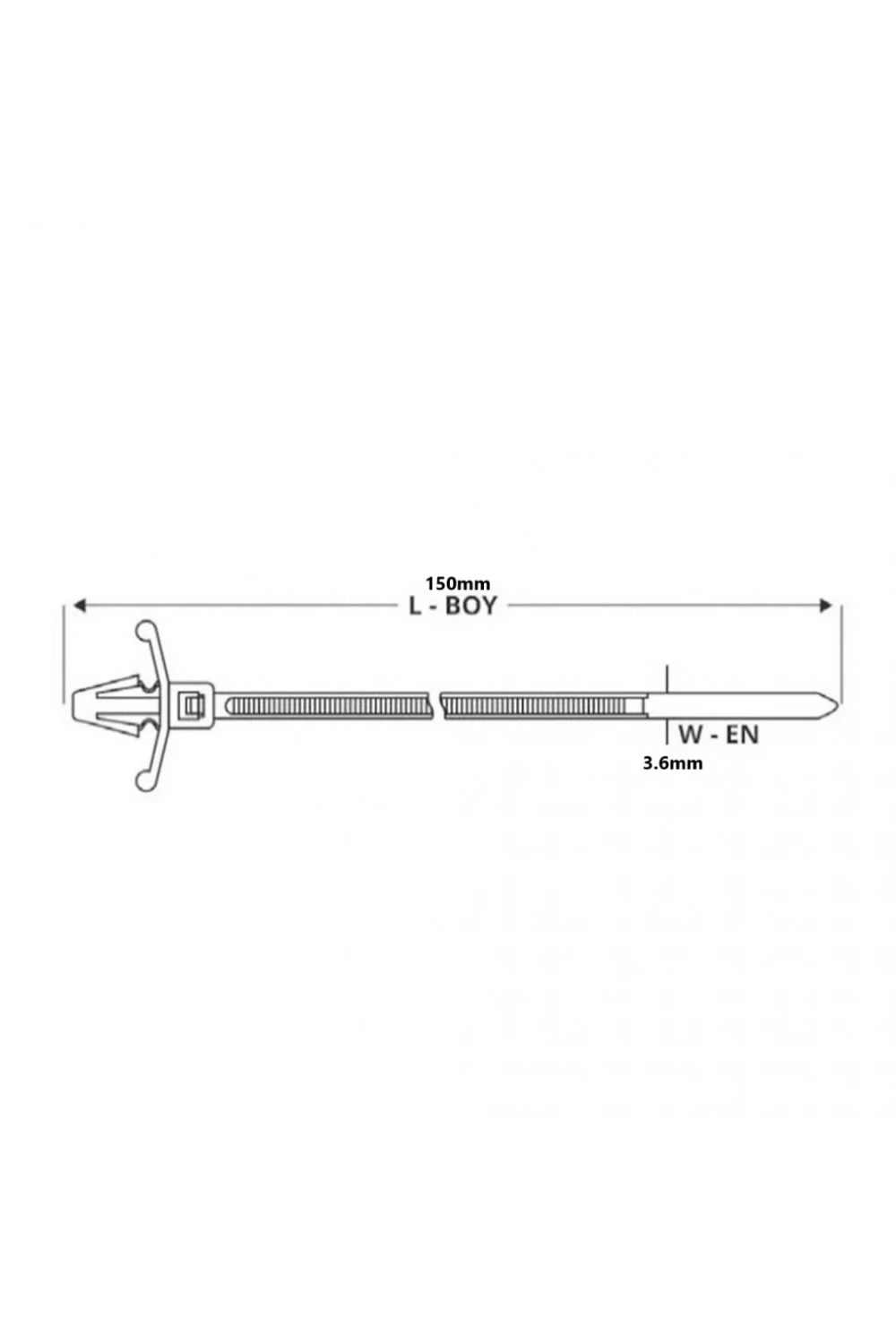 Gwest GTP 150 I 150x3.6mm Distanslı Kablo Bağı 100 Adet 