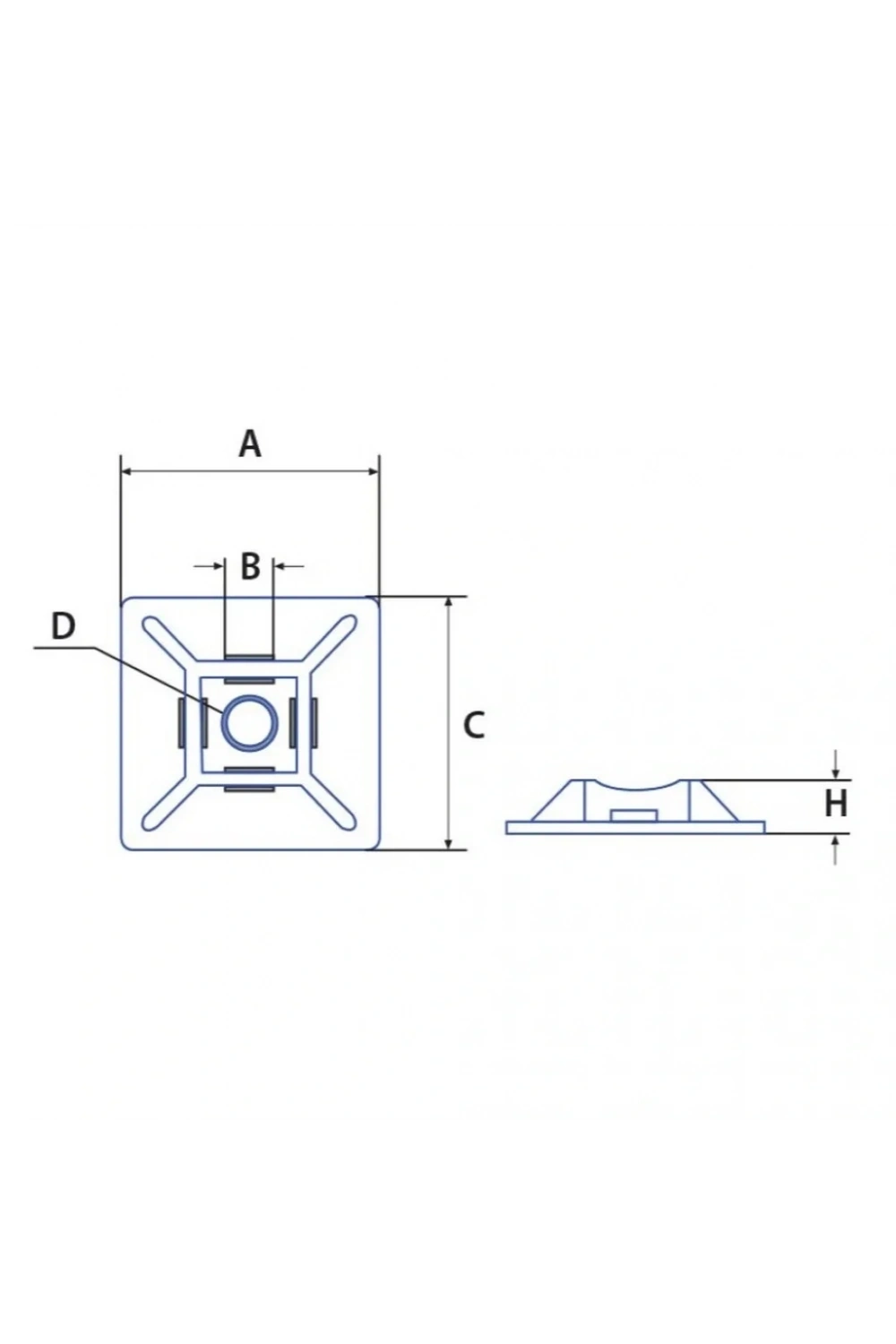 Gwest HW-4A 28x28mm Yapışkan Kroşe Beyaz 100 Adet