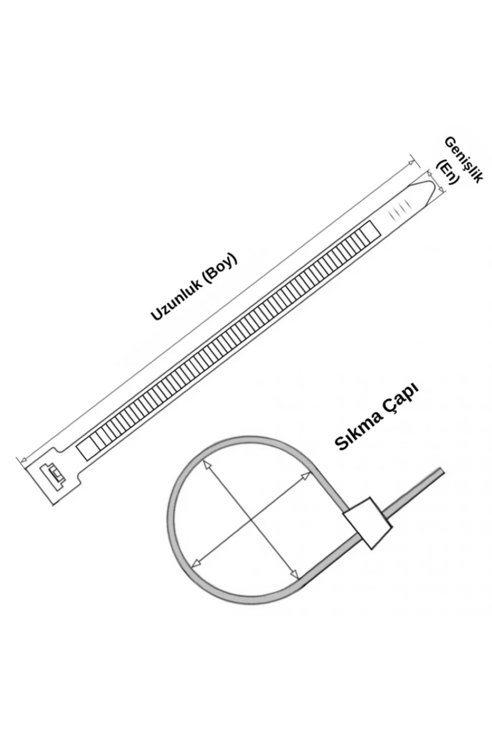 GWEST PVC Kaplı Metal Kablo Bağı PVC MTL 260 ST 260x4,6mm  (100 adet)