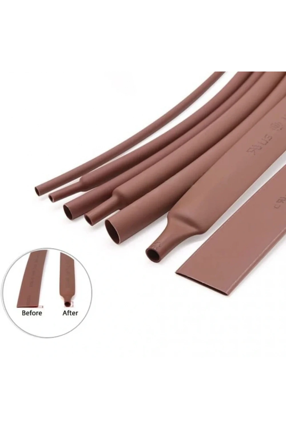 Gwest Woer Isı İle Daralan Makaron Kahverengi 51mm 25 Metre