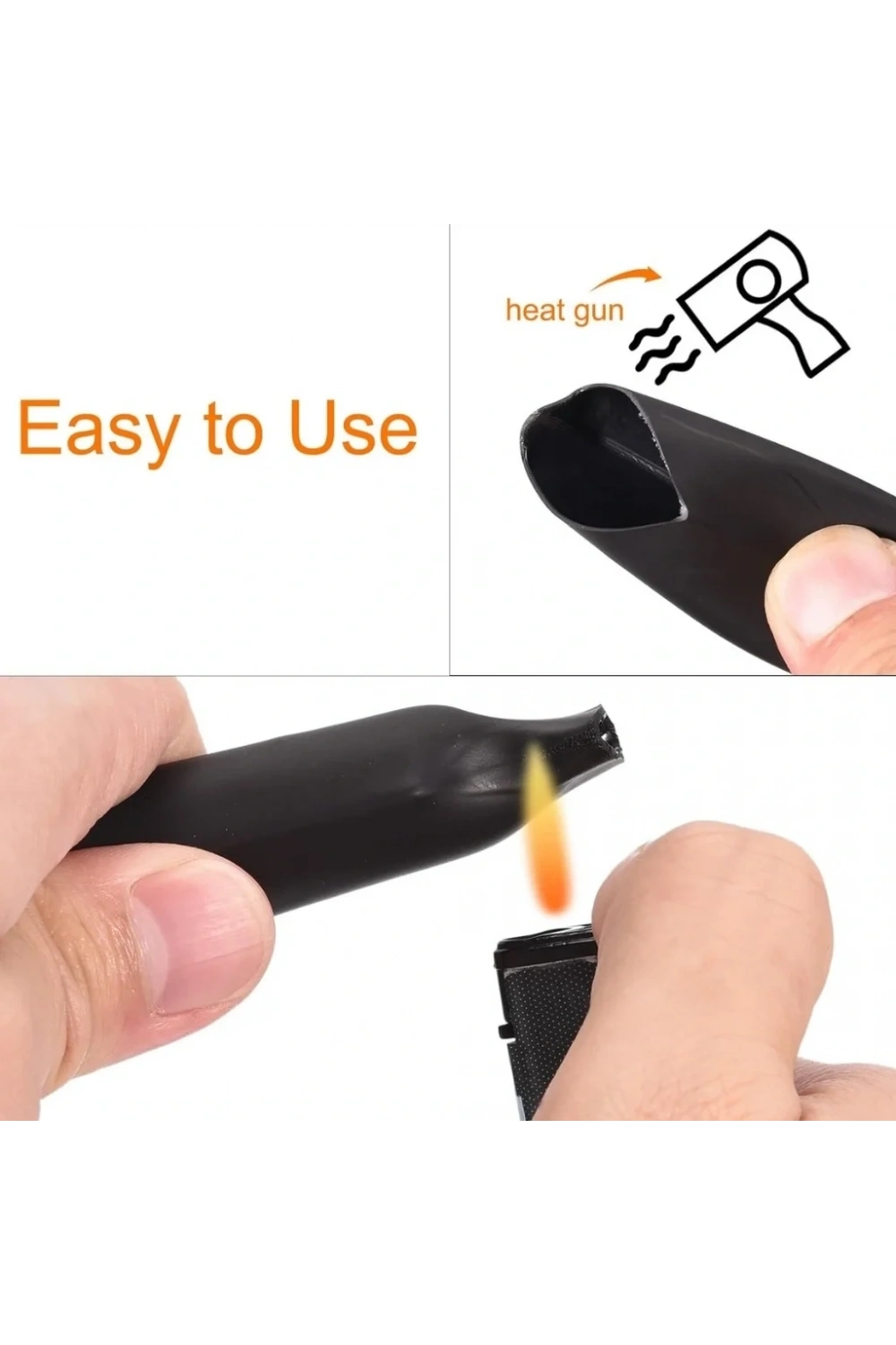 Gwest Woer Isı İle Daralan Makaron Siyah Çap:40mm 50 Metre