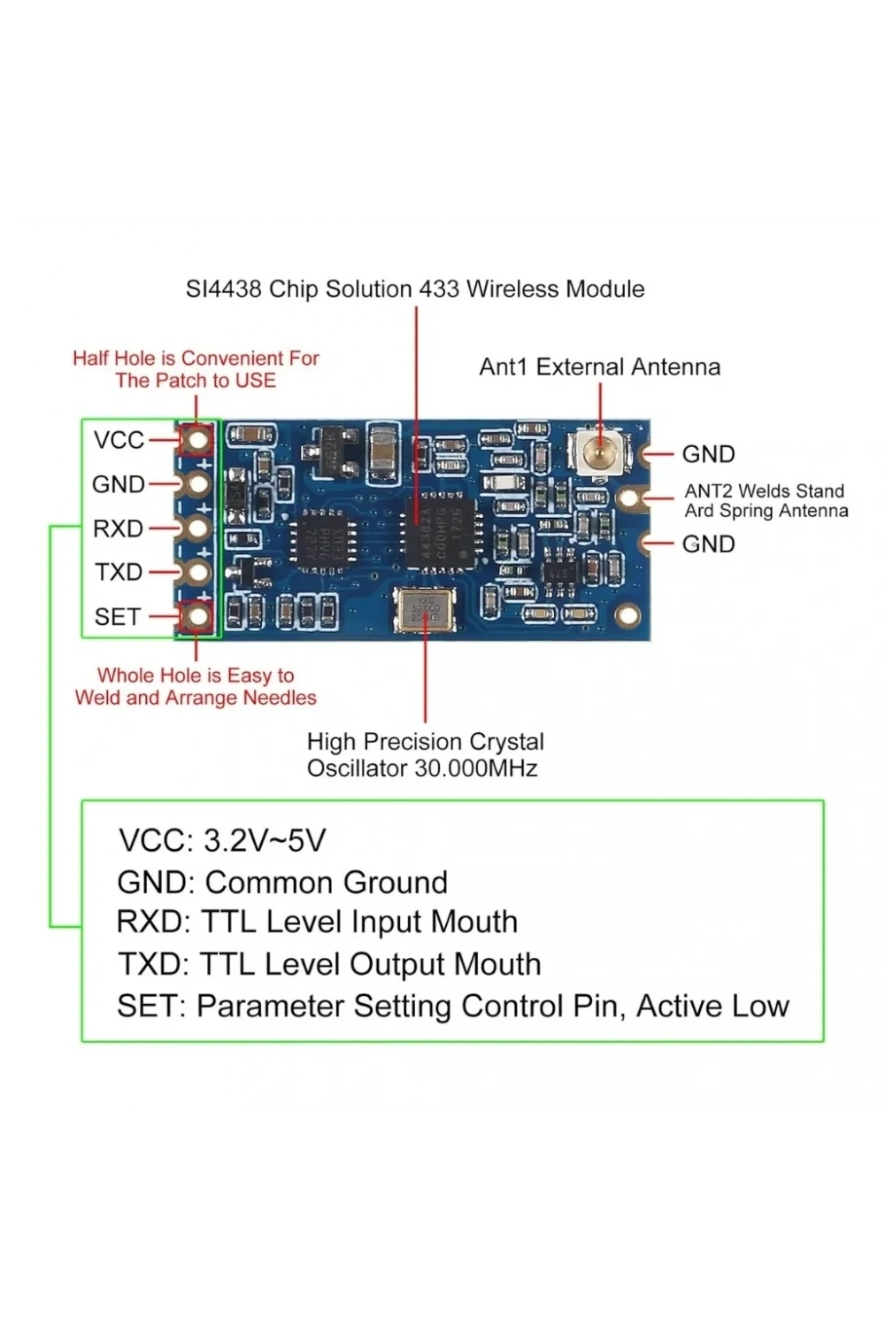 HC-12 Kablosuz Seri Port Modülü 433Mhz 1000m Menzil
