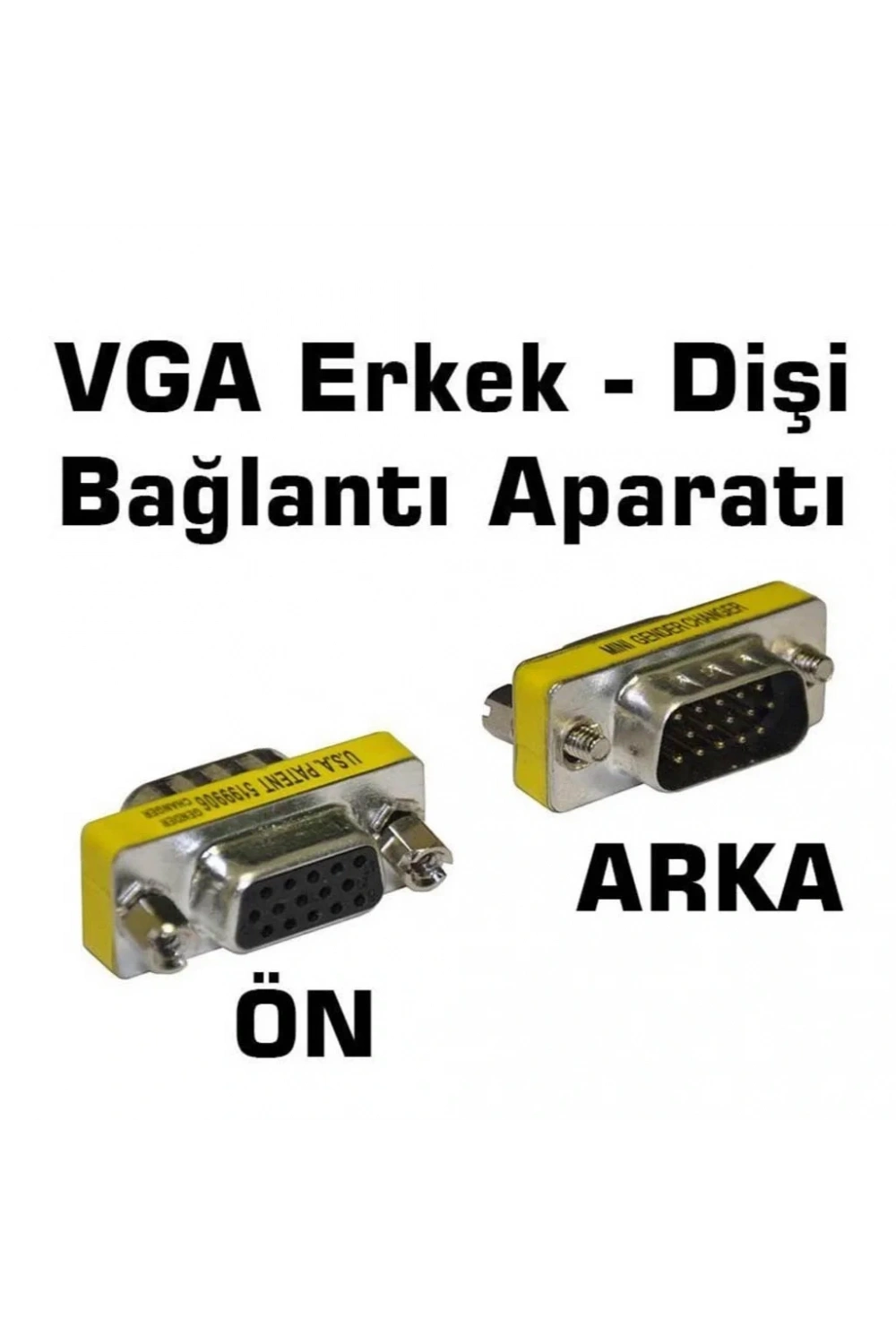 HD15 VGA-VGA Erkek-Dişi (M2F) 15 Pin Çevirici Ara Adaptör