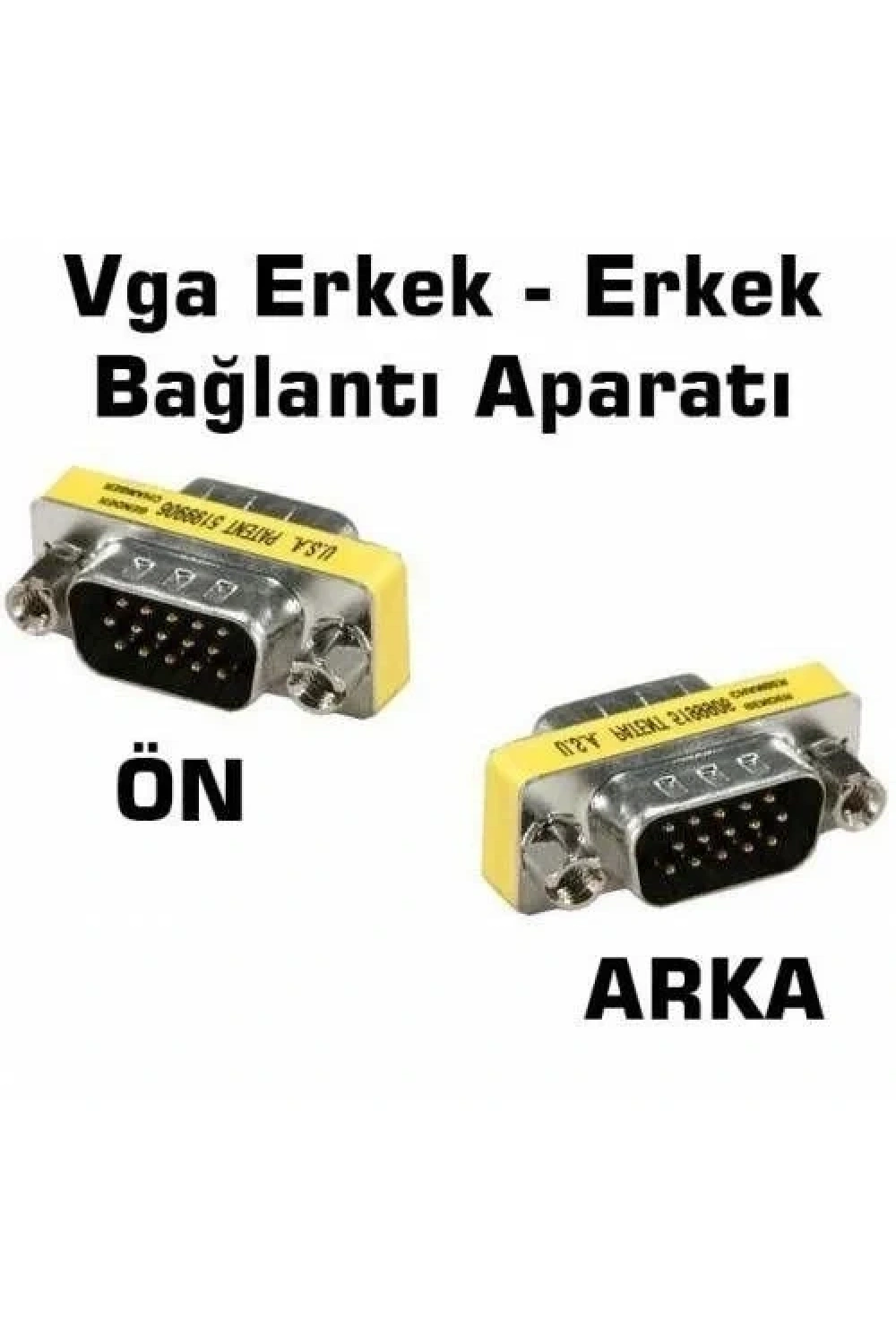 HD15 VGA-VGA Erkek-Erkek (M2M) 15 Pin Adaptör