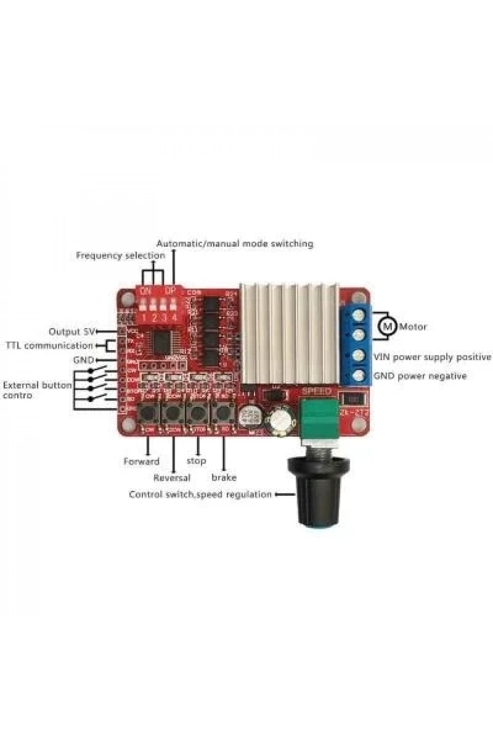 Hız ve Yön Kontrol 5A Dc Motor Sürücü 5-26V