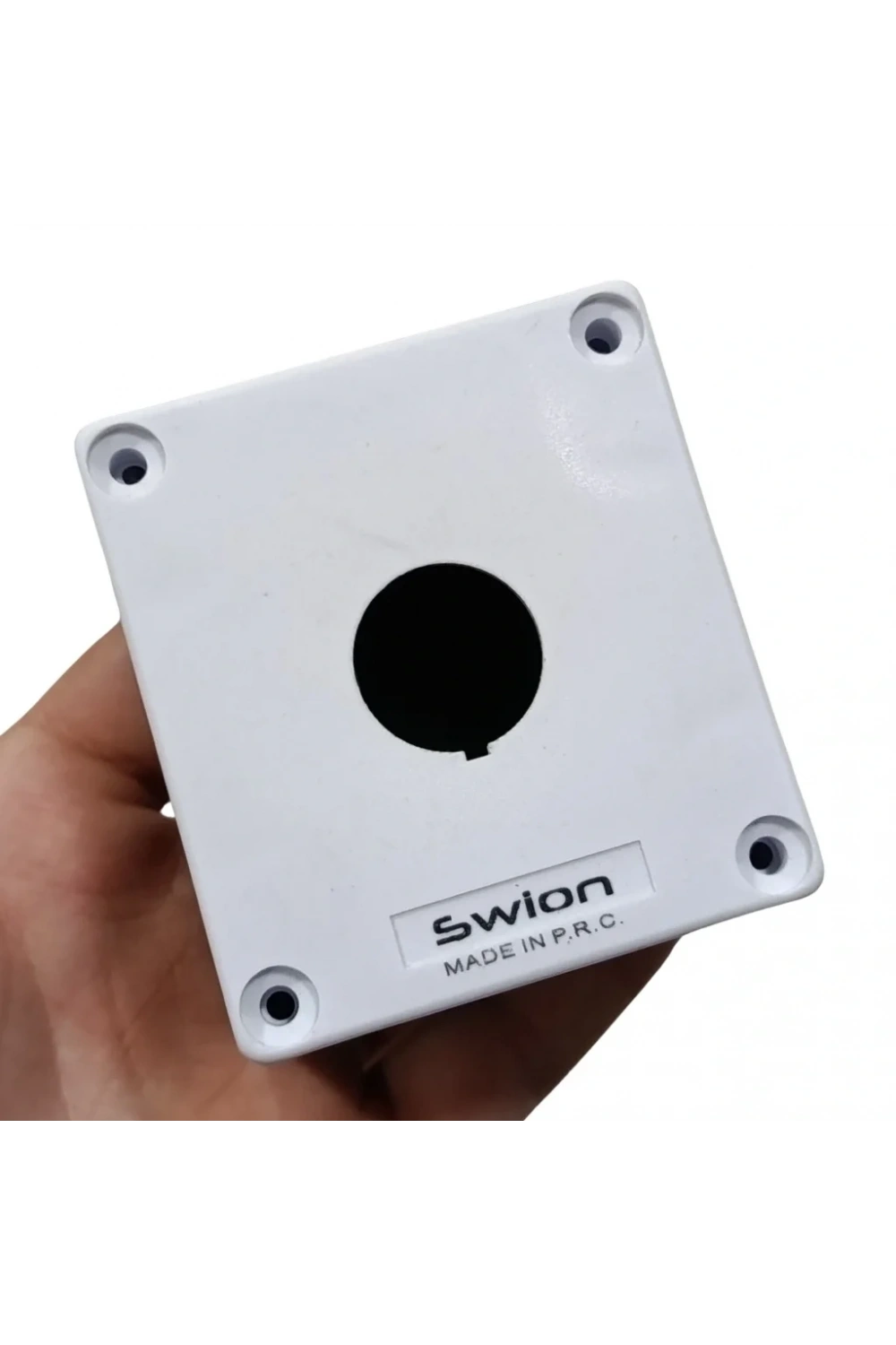 HJ9 22mm Buton Kutusu Gri-Siyah Tekli