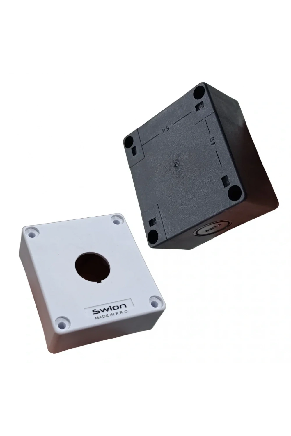 HJ9 22mm Buton Kutusu Gri-Siyah Tekli