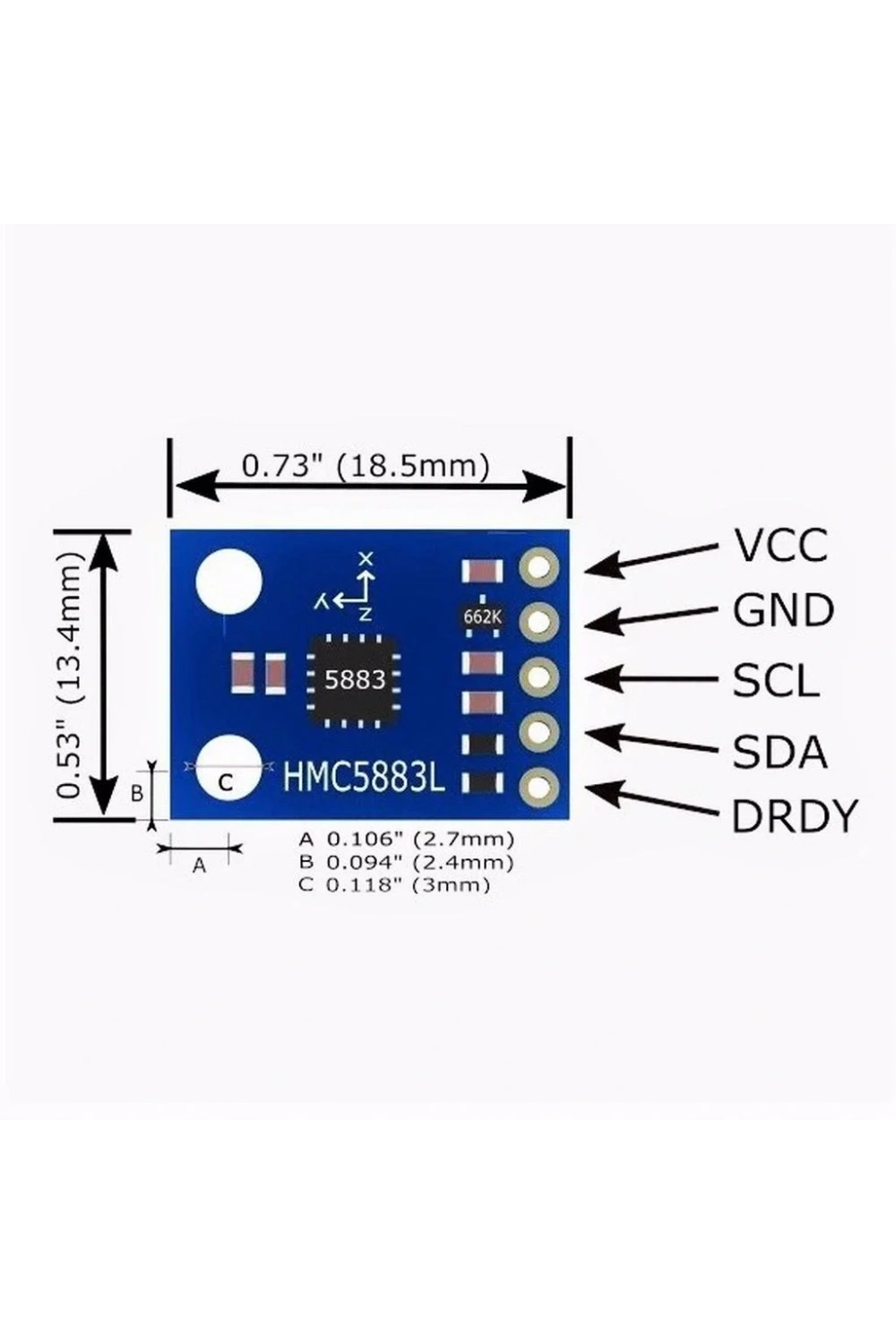 HMC5883L Arduino 3 Eksen Pusula Sensörü GY-273