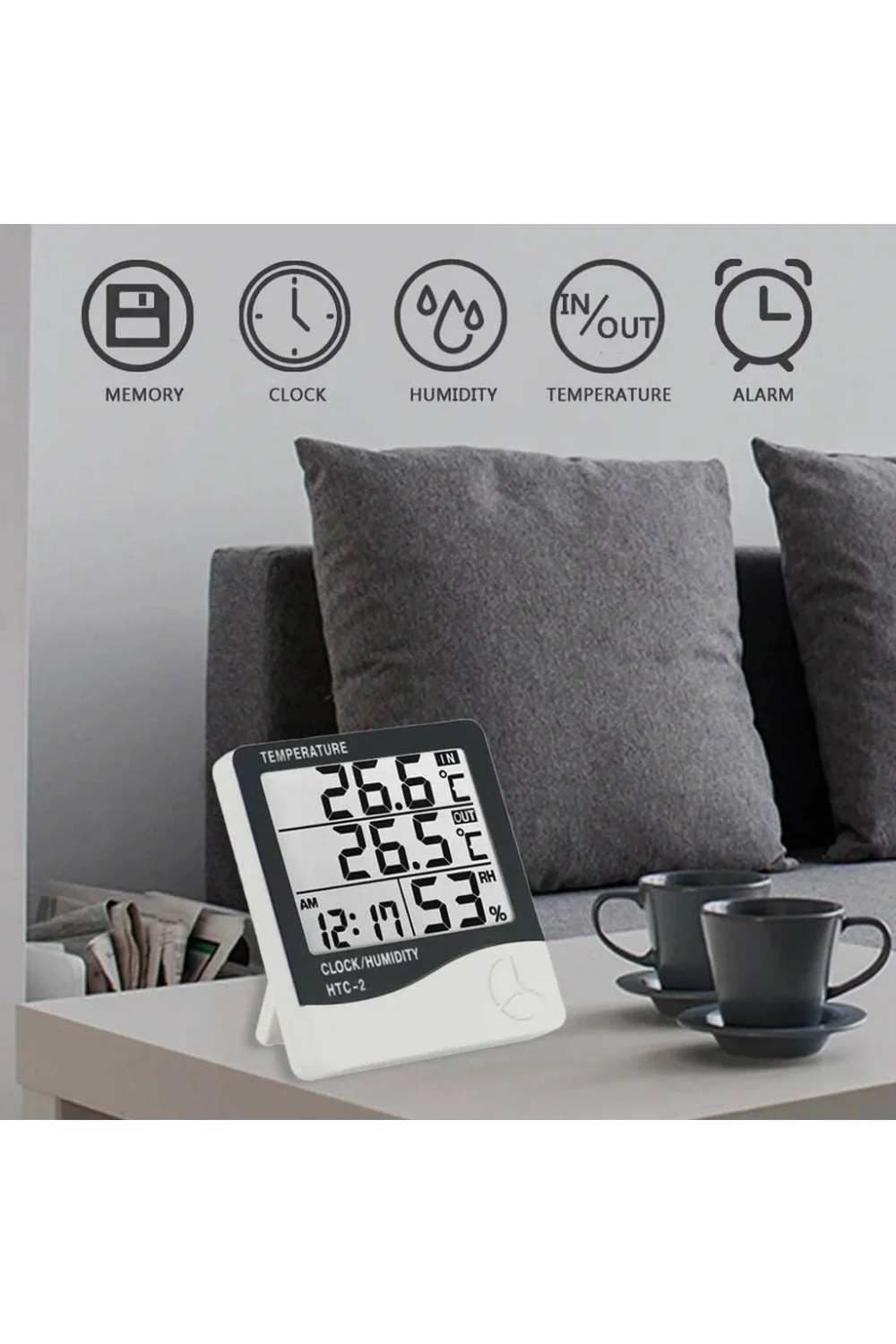 HTC-2 Saatli Nem Ölçer ve Termometre