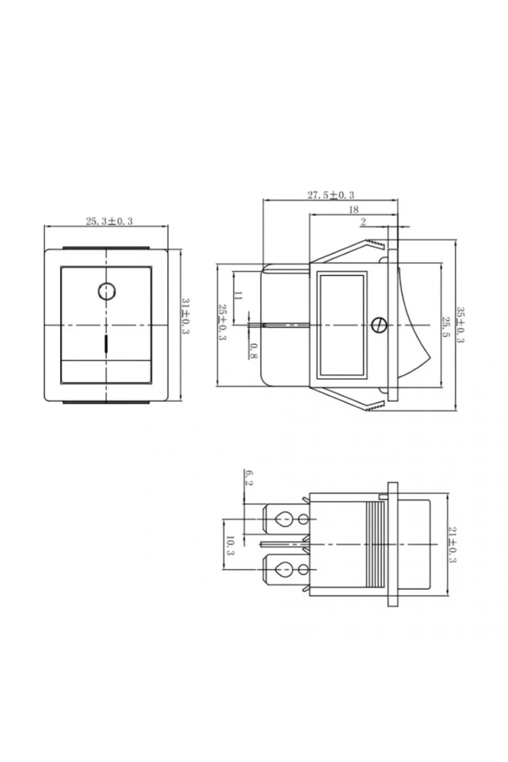 IC-104 Geniş Işıklı Anahtar On Off Switch 4P Yeşil