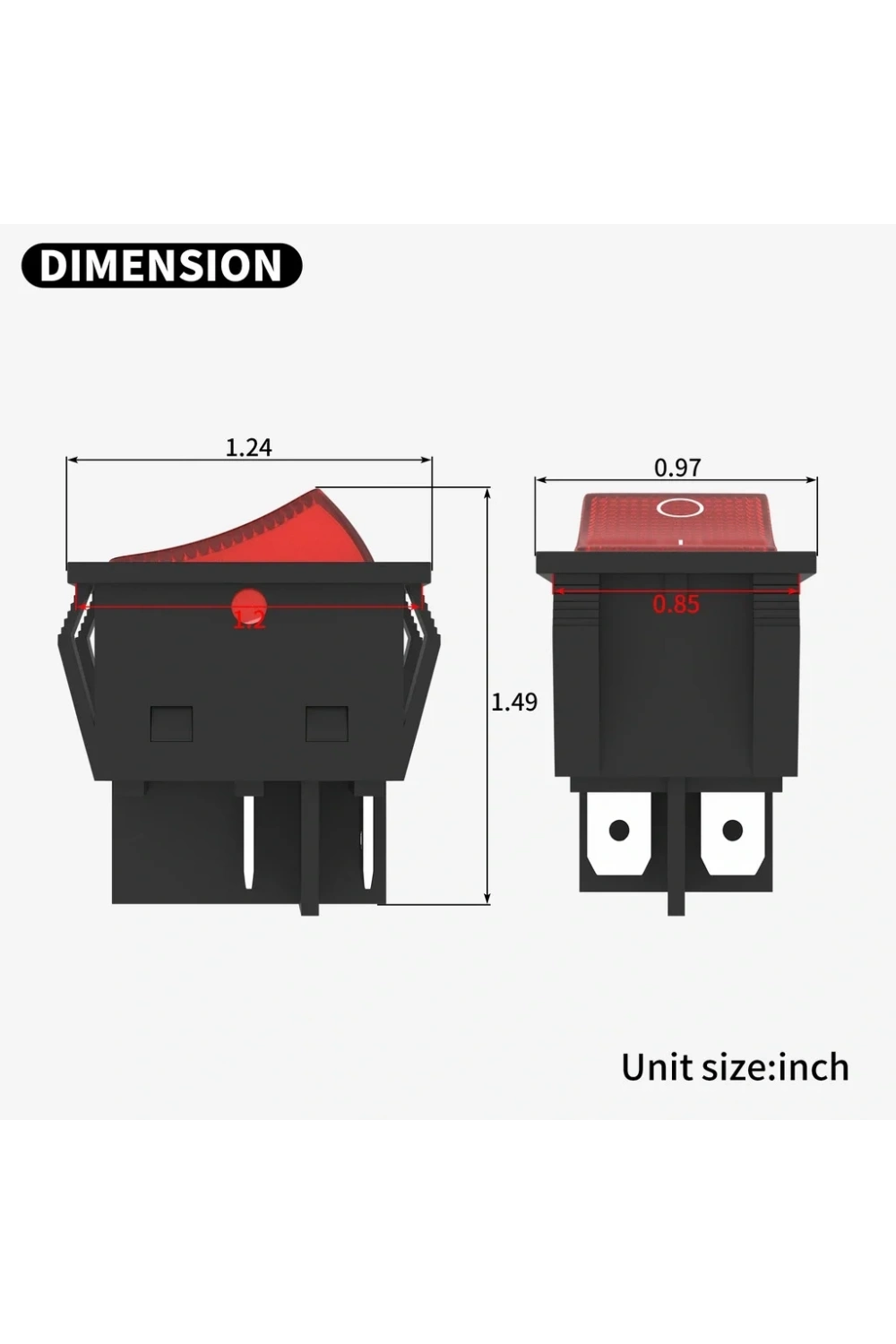 IC-104-S Geniş Işıklı Anahtar 30A 250V ON-OFF 4P