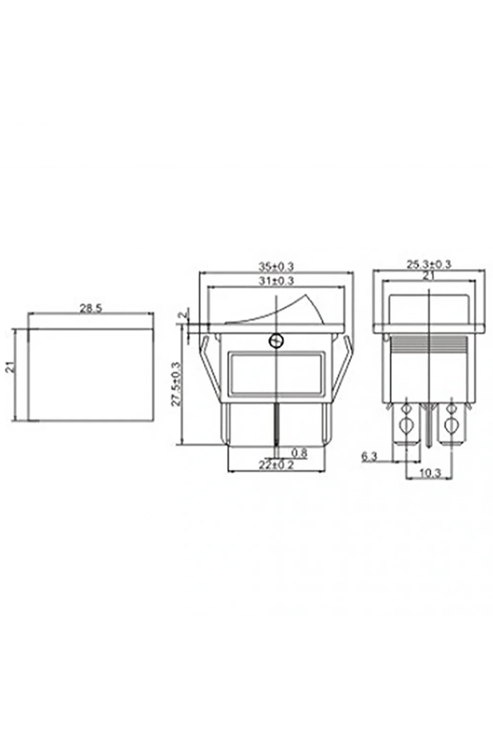IC-104A Geniş Işıklı Anahtar 6P ON-OFF