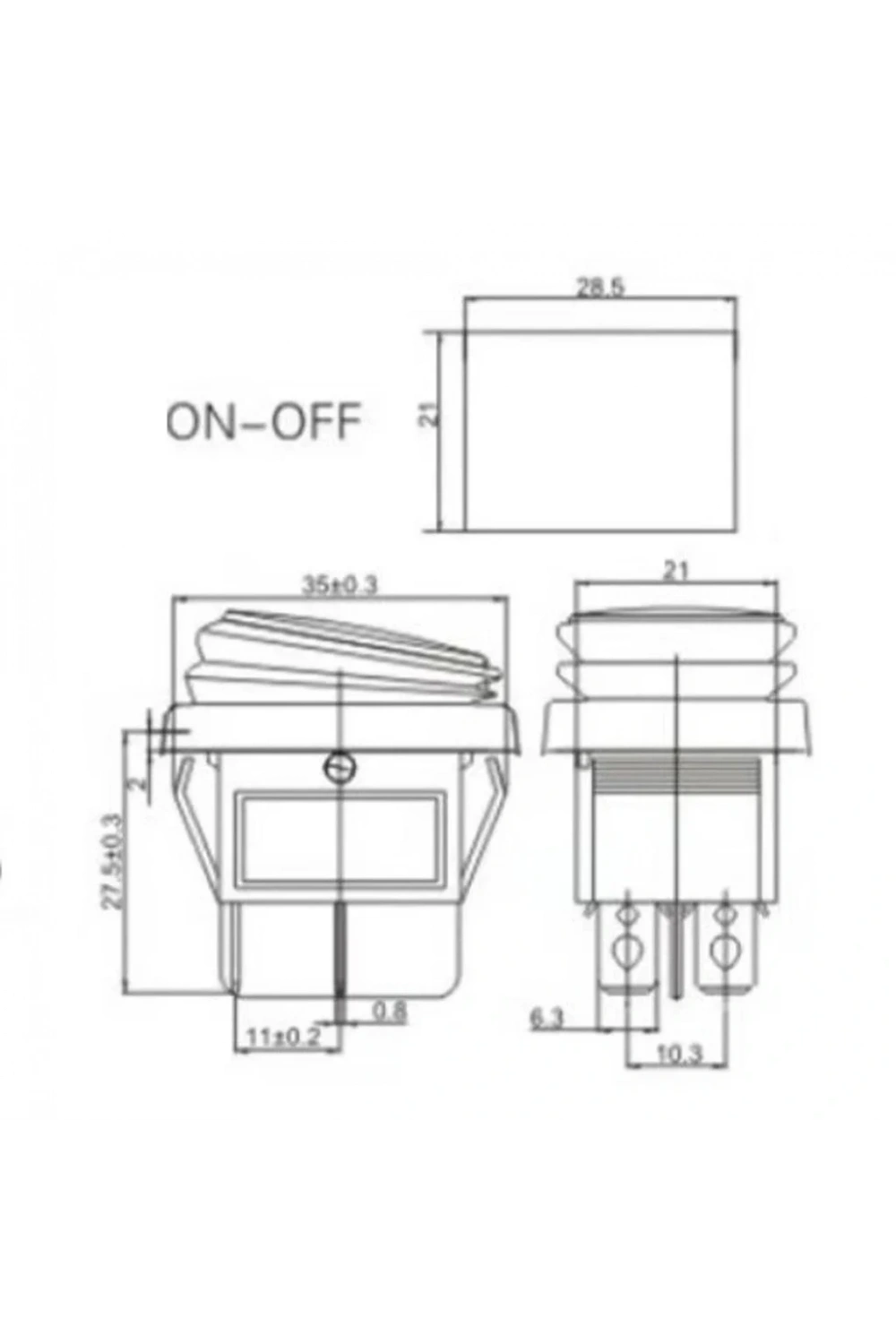 IC-104W Geniş Körüklü Işıklı Anahtar On-Off 4P Kırmızı