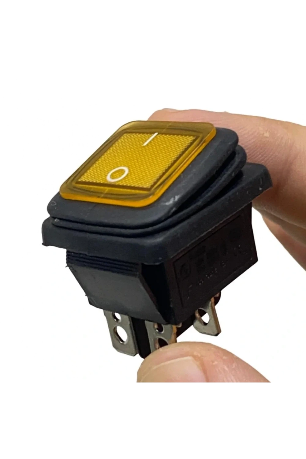 IC-104W Geniş Körüklü Işıklı Anahtar On-Off 4P Sarı
