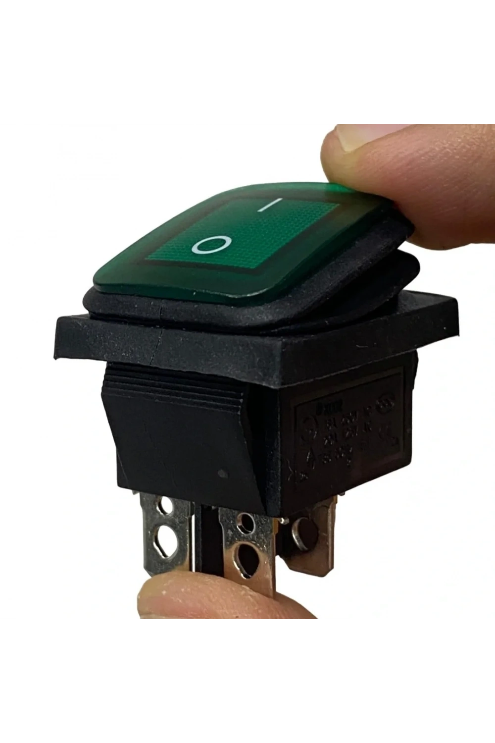IC-104W Geniş Körüklü Işıklı Anahtar On-Off 4P Yeşil