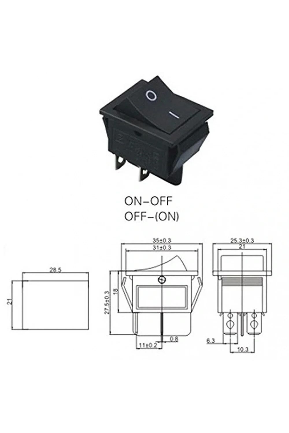 IC-106 Geniş Işıksız Anahtar ON-OFF 4P