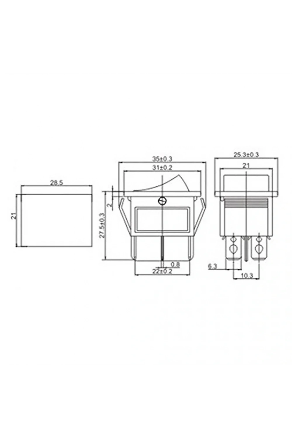 IC-107 Geniş Işıksız Anahtar ON-OFF 6P