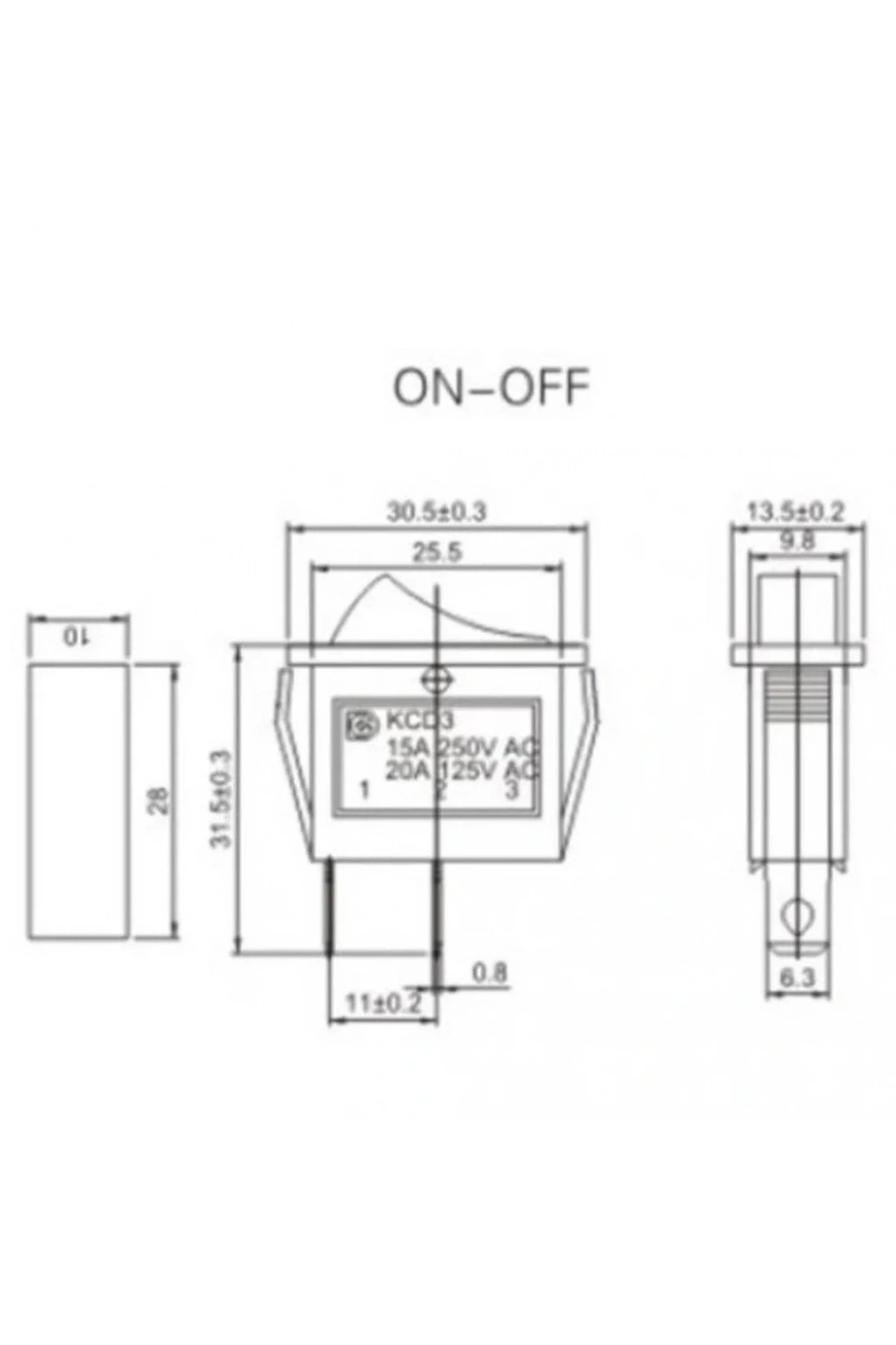 IC-114 Tekli Dar Işıksız Anahtar On-Off 2P Kırmızı