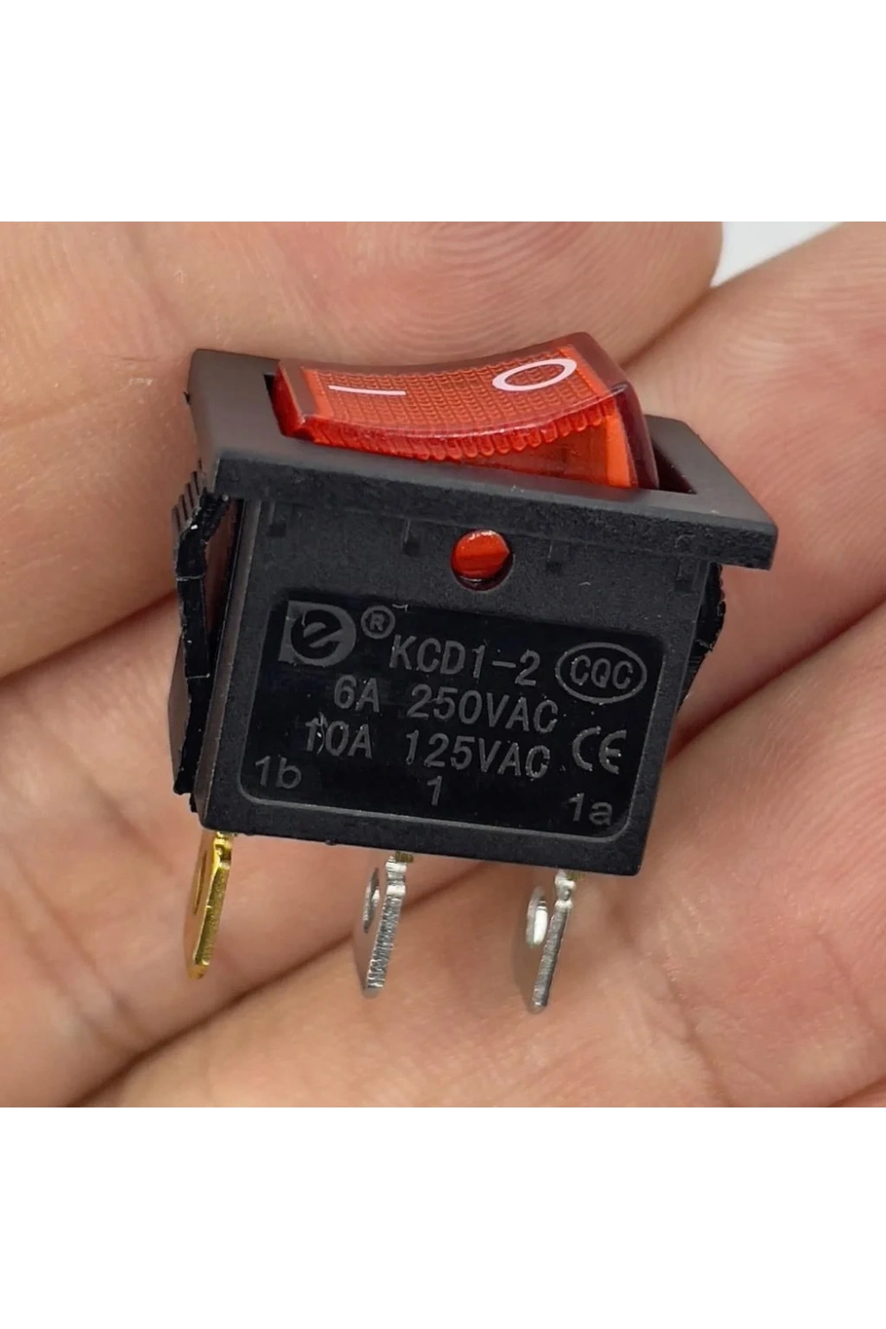 IC-118 Mini Işıklı Anahtar 3P Siyah + Kırmızı Işık