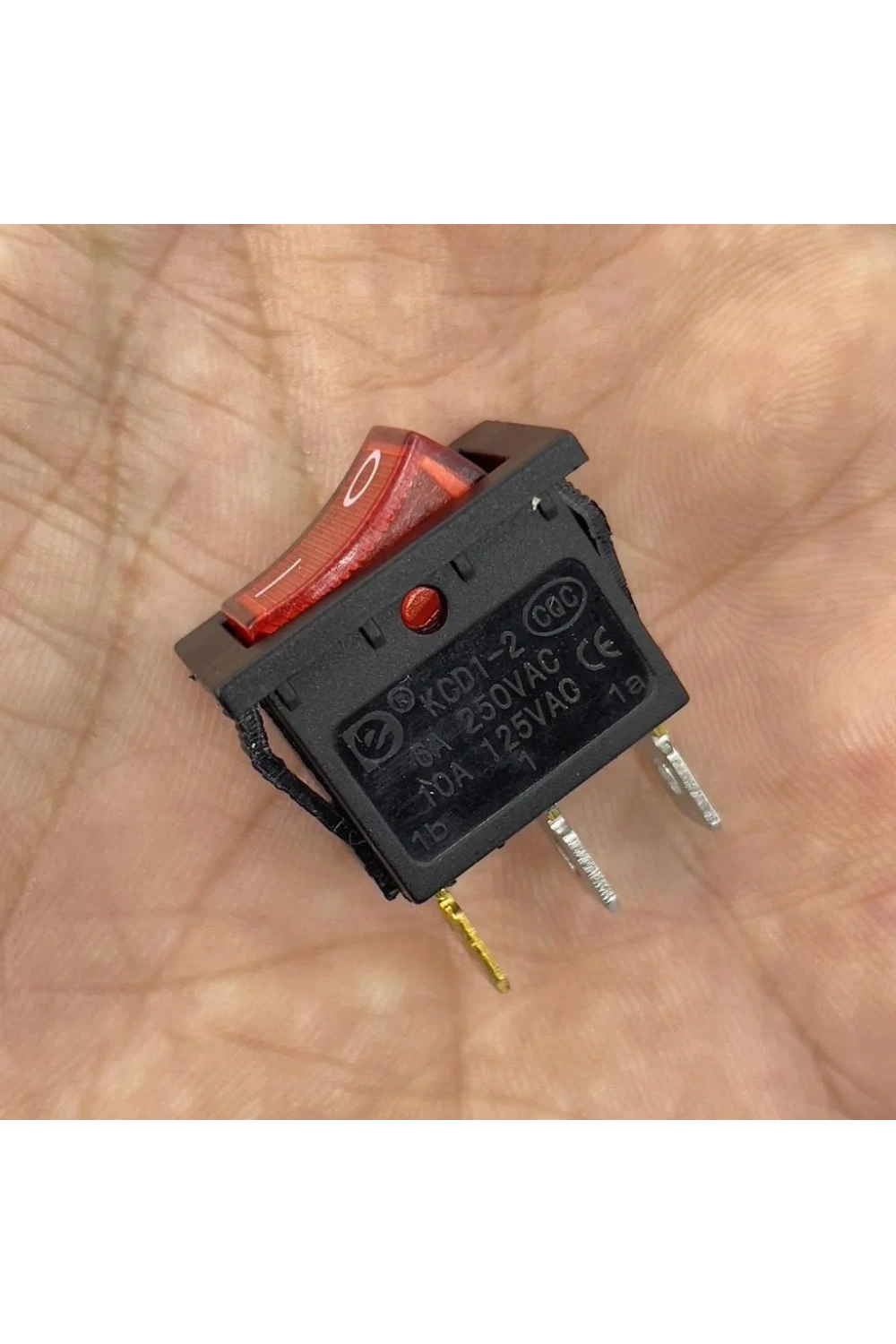 IC-118 Mini Işıklı Anahtar 3P Siyah + Kırmızı Işık