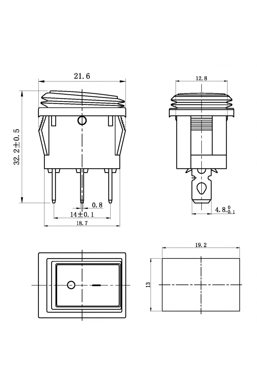 IC-118W Mini Işıklı Körüklü Anahtar 3P