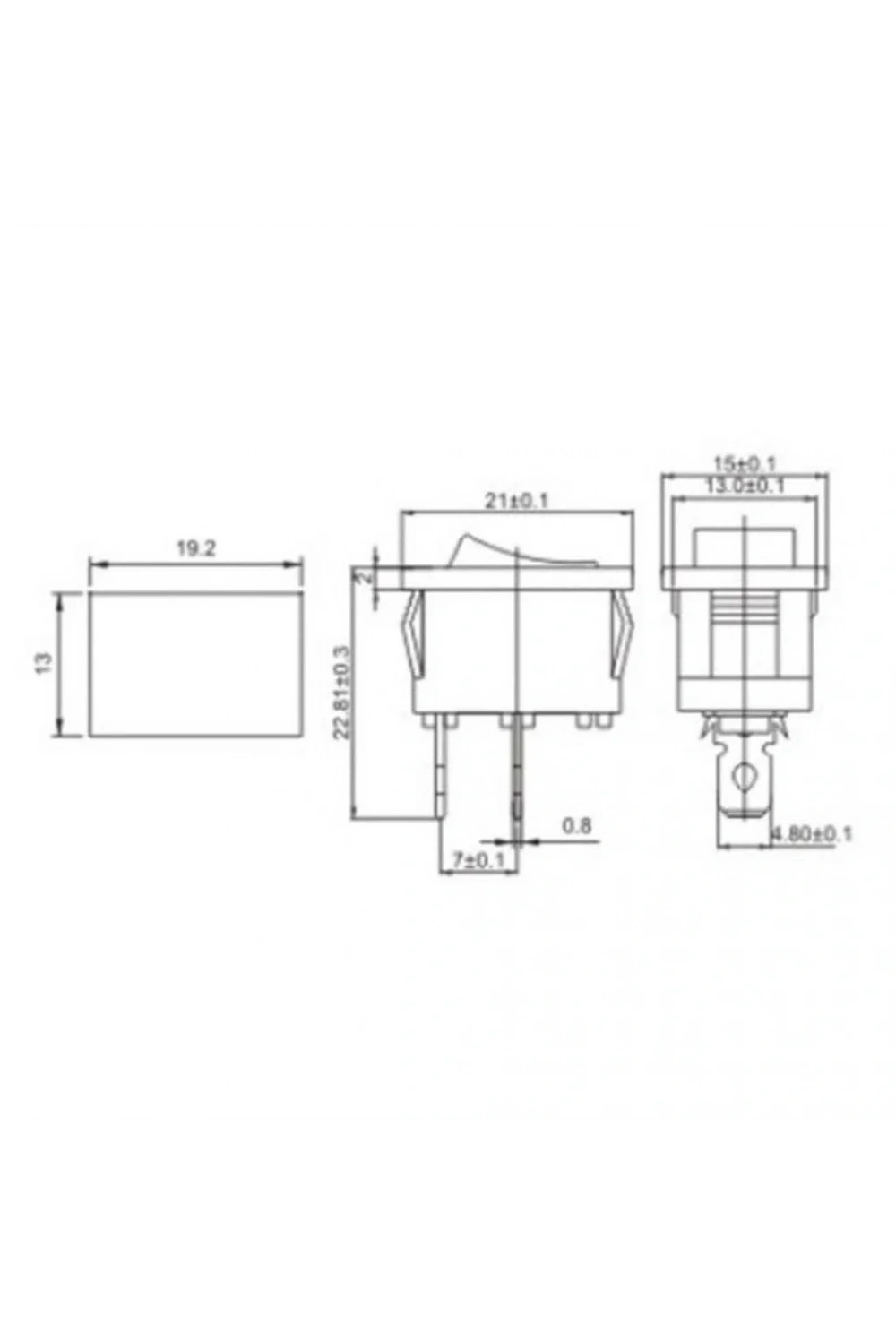 IC-120A Mini Işıksız Anahtar 2P On-Off