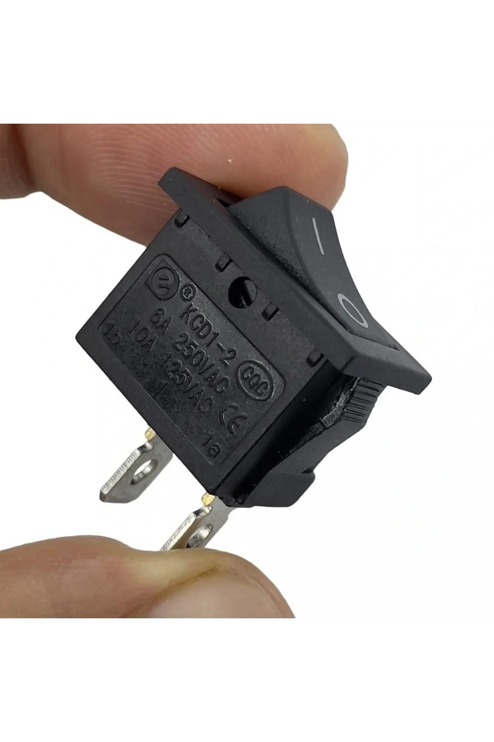 IC-124 Mini Işıksız Yaylı Anahtar 2P Off-Mom Siyah