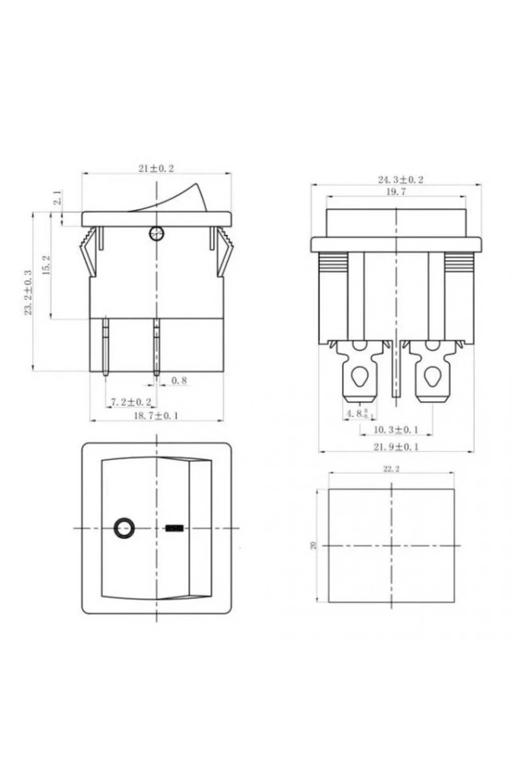 IC-126 Orta Boy Işıklı Anahtar On-Off 4P