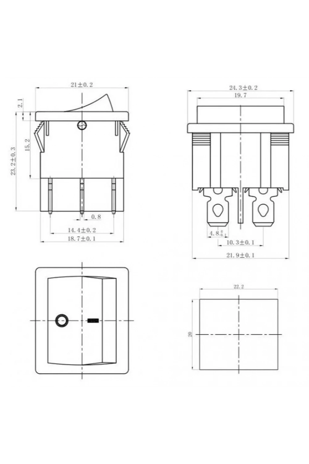 IC-130 Orta Boy Işıksız Anahtar On-Off-On 6P