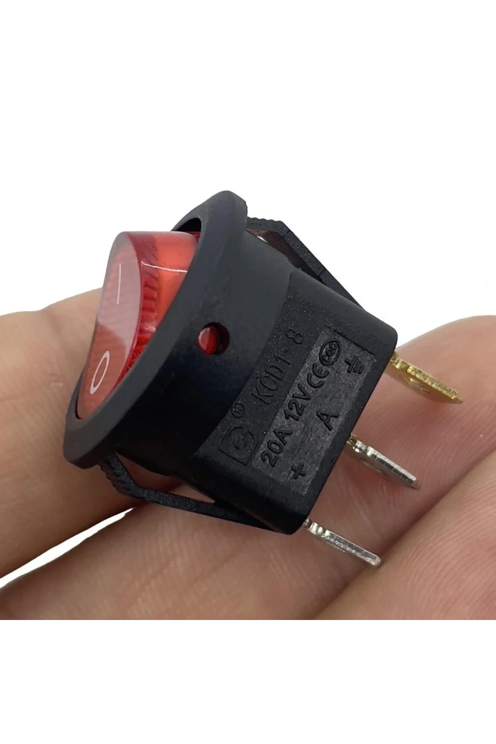IC-131A Yuvarlak Işıklı Anahtar On-Off 12V 3P