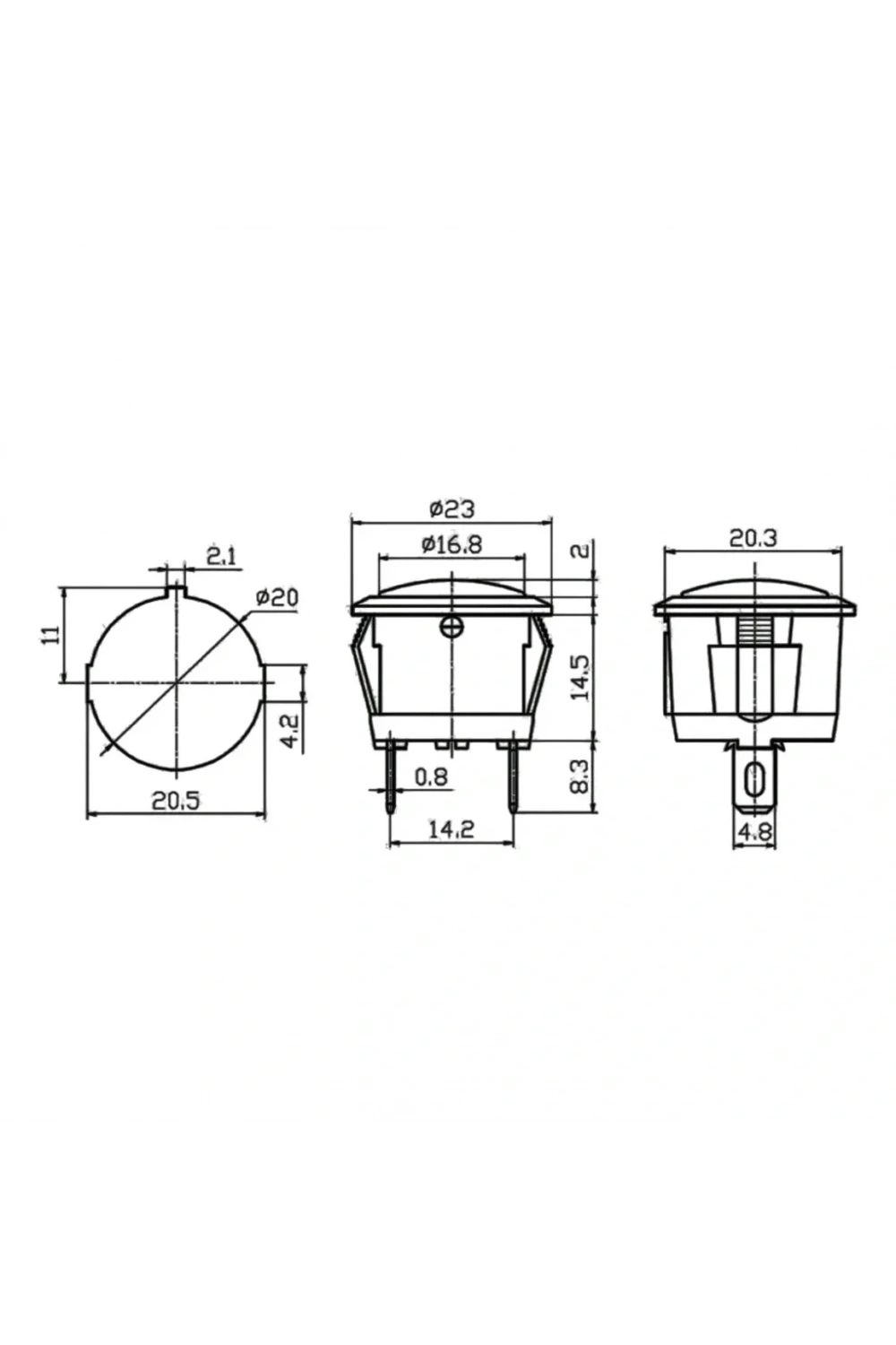 IC-131D Yuvarlak Sinyal Lambası Sarı 12V DC (LED)