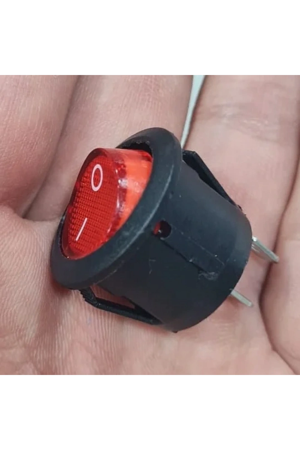 IC-133-5 Yuvarlak Kırmızı Işıksız Anahtar ON-OFF 2P