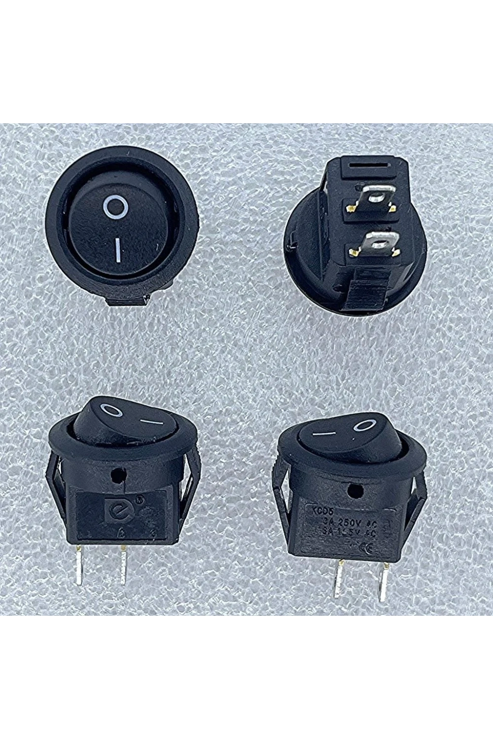 IC-134E Siyah Yuvarlak Anahtar Işıksız On-Off 2P