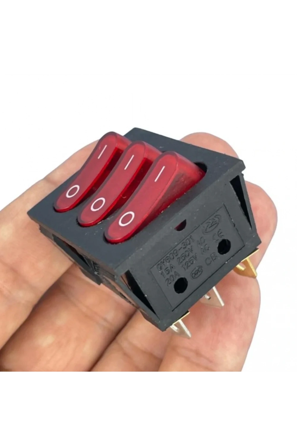 IC-135 Üçlü Işıklı Anahtar 220V ON-OFF 9P